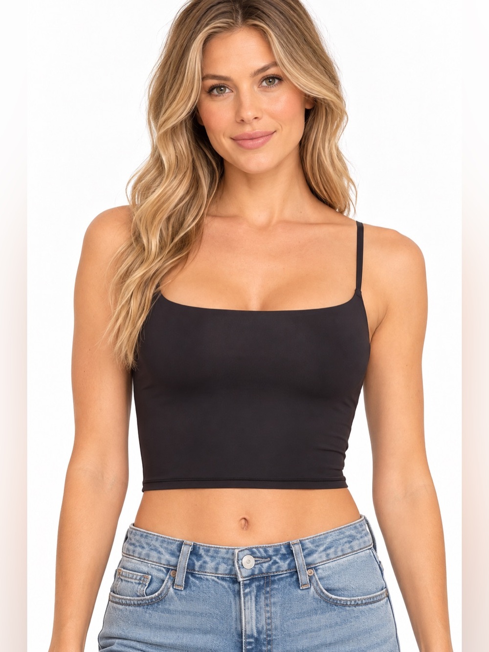 SKIMS Fits Everybody Crop Camisole | Onyx | Size M